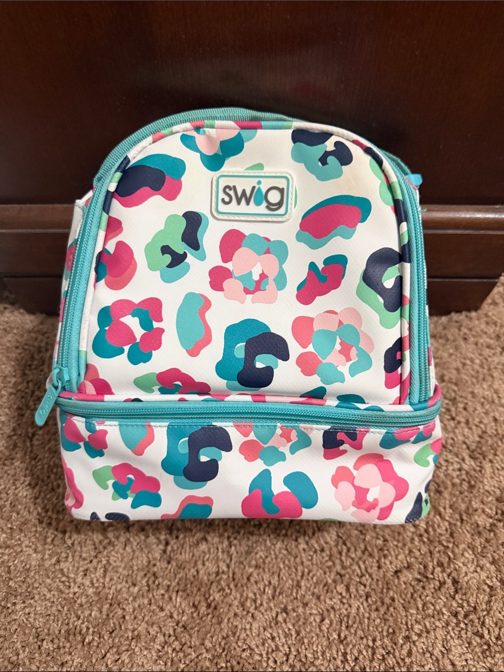 Swig Teal Floral Print Insulated Women’s Lunch Bag